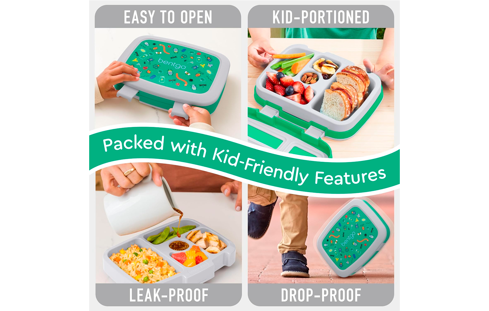 Bentgo Kids Prints (Lonchera para niños) - Verde