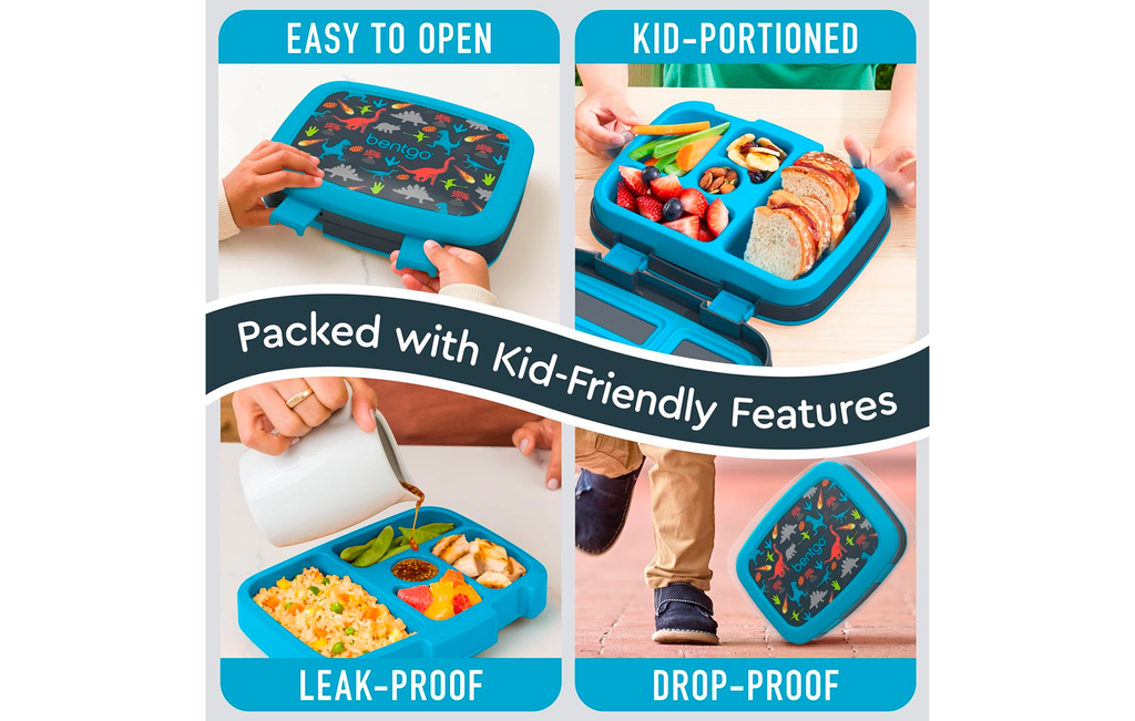 Bentgo Kids Prints (Lonchera para niños) - Dinosaurios Azul