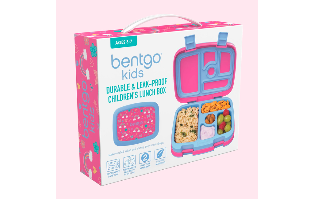 Bentgo Kids Prints (Lonchera para niños) - Rosada Arco Iris