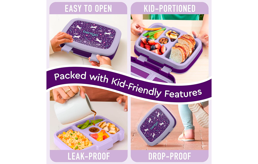 Bentgo Kids Prints (Lonchera para niños) - Morado Unicornio