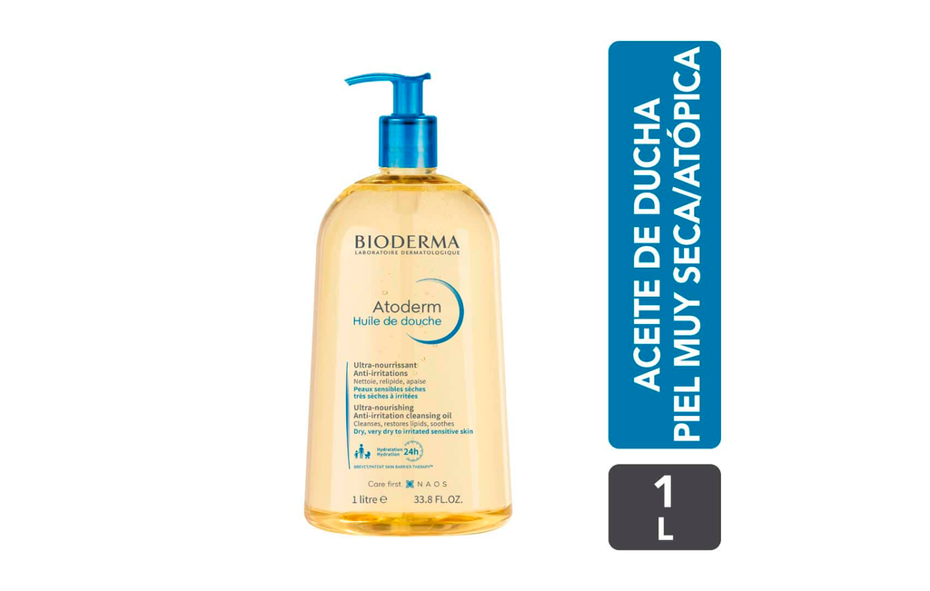 Bioderma Atoderm Aceite de Ducha Para Piel Muy Seca y Sensible 1L (Para Toda La Familia)