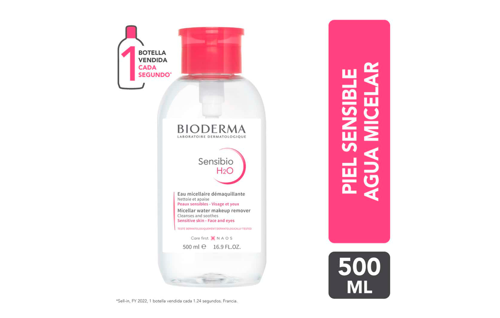 Bioderma Agua Micelar Sensibio H2O 500ml Con Push Para Piel Sensible