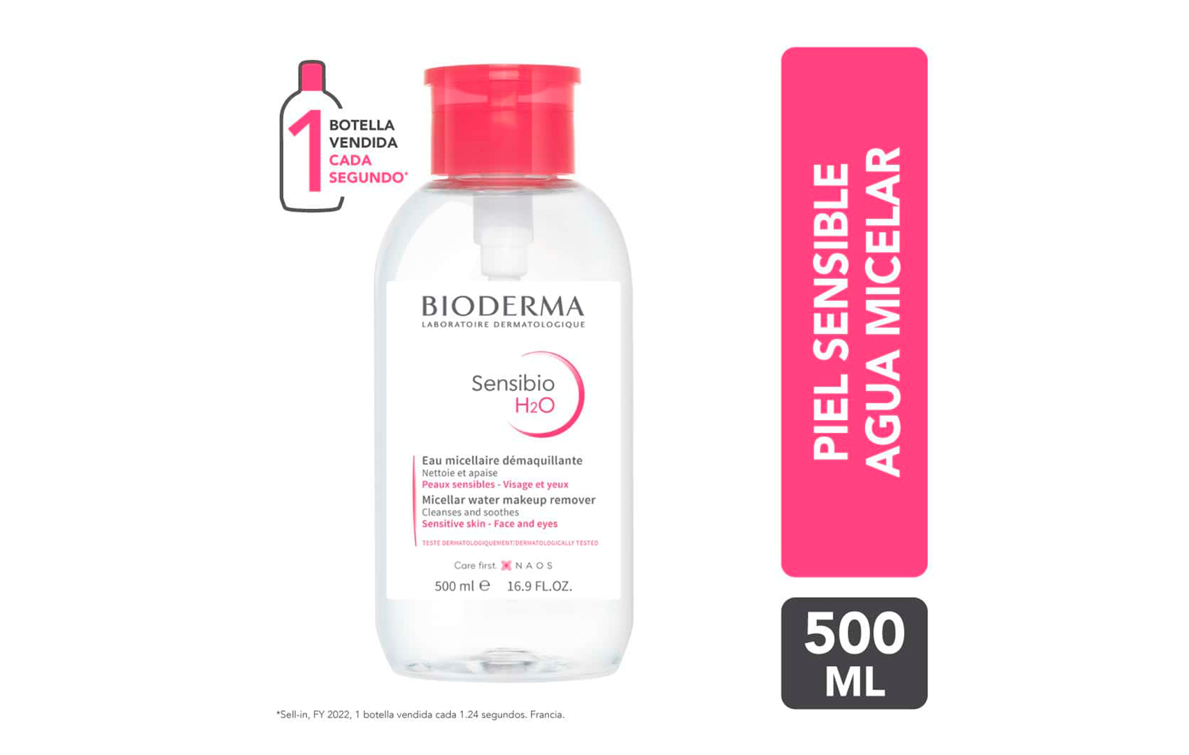 Bioderma Agua Micelar Sensibio H2O 500ml Con Push Para Piel Sensible
