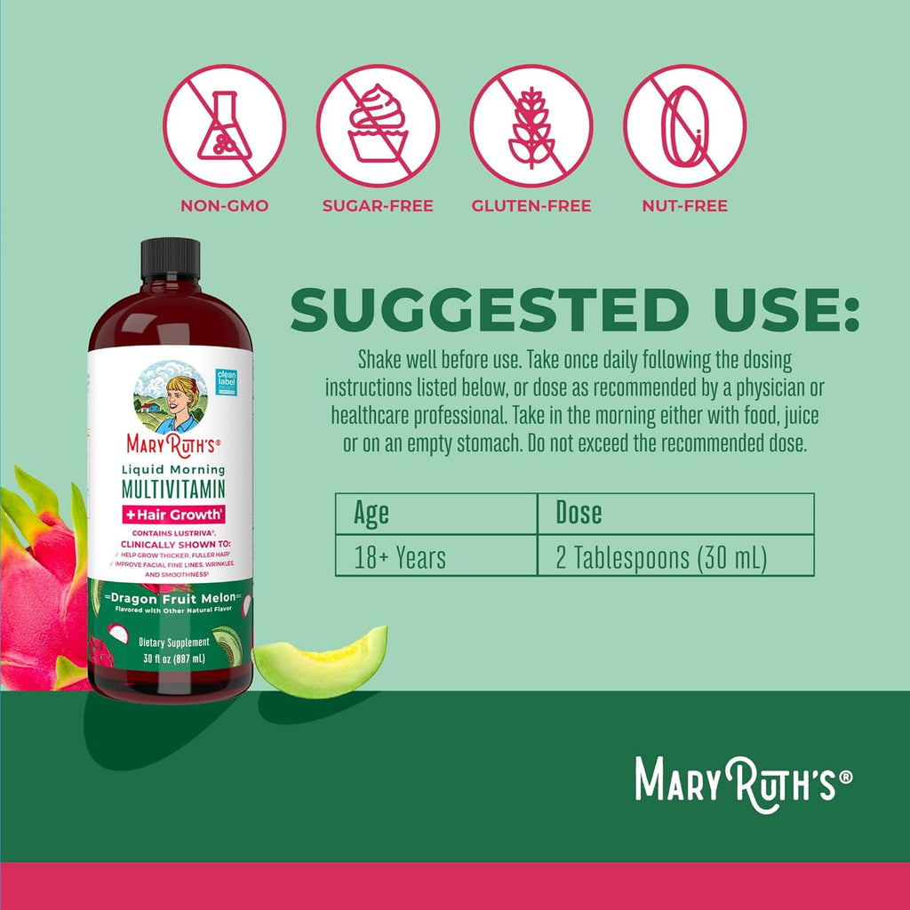 MaryRuth's Multivitamina Líquida + Crecimiento del Cabello (450ml)