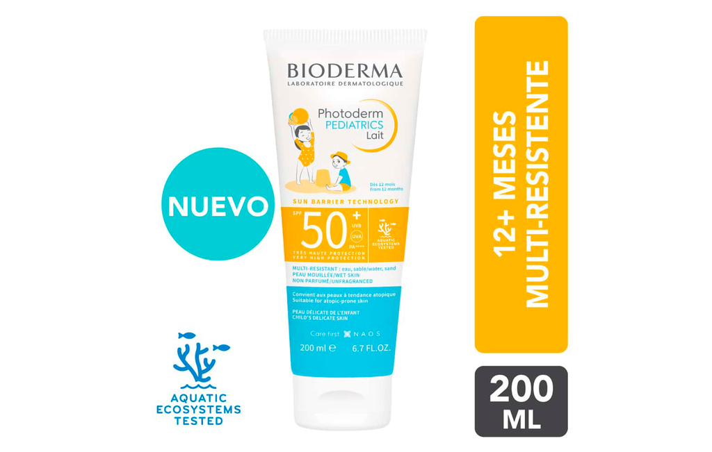 Protector Solar Bioderma Photoderm Pediatrics Lait 200ML Para Niños A Partir De Los 12 Meses
