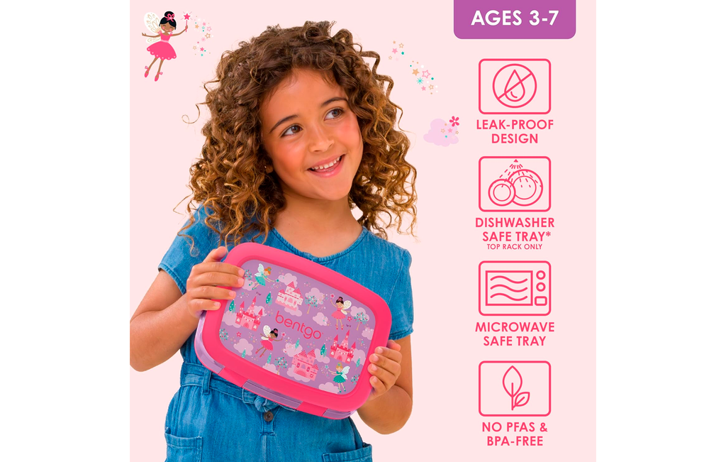 Bentgo Kids Prints (Lonchera para niños) - Rosado Hadas