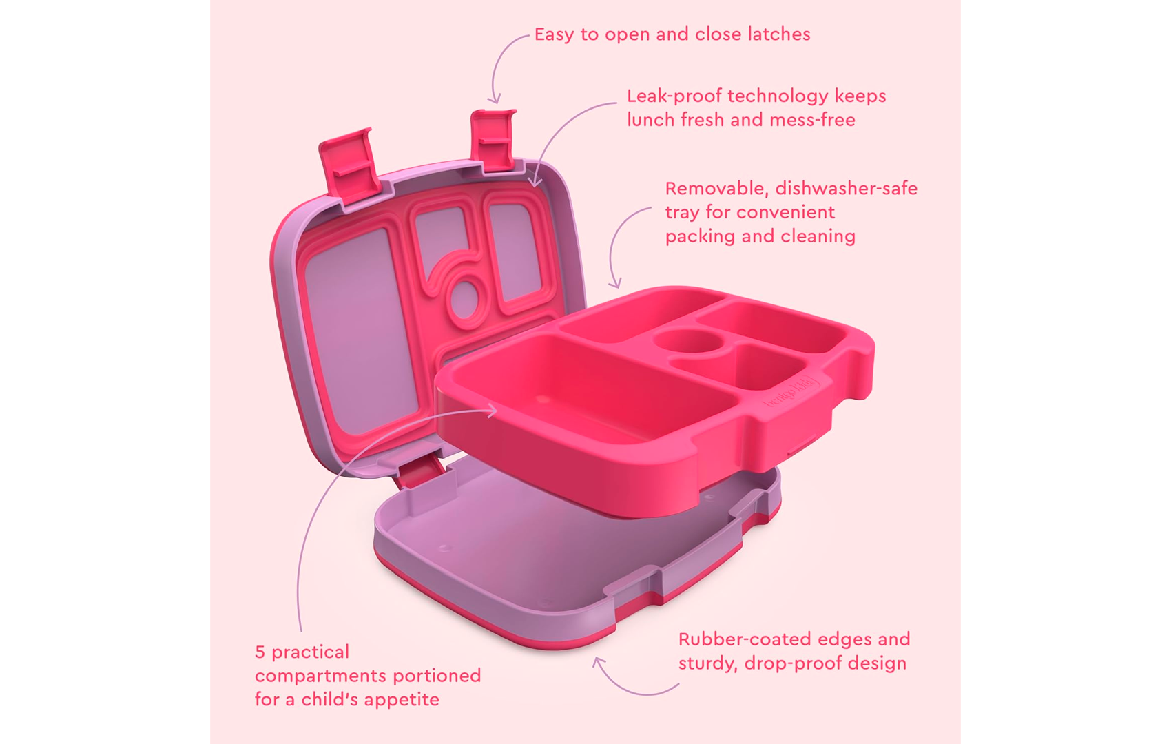 Bentgo Kids Prints (Lonchera para niños) - Rosado Hadas