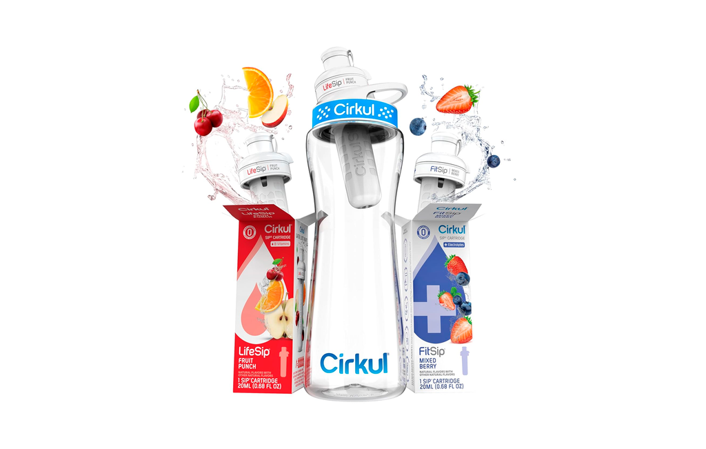 Cirkul Kit (botella de agua de plástico 650 ml) + 2 cartuchos de sabor