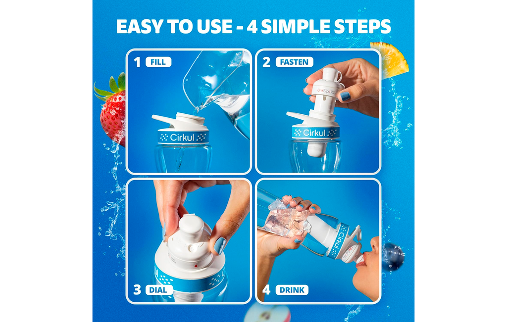 Cirkul Kit (botella de agua de plástico 650 ml) + 2 cartuchos de sabor