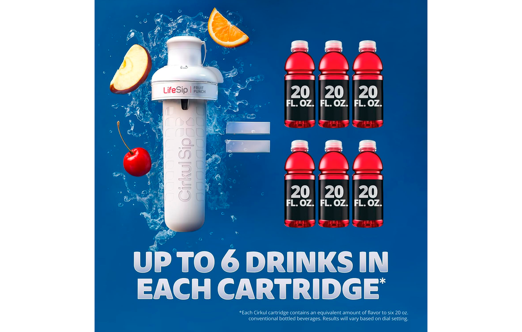 Cirkul Kit (botella de agua de plástico 650 ml) + 2 cartuchos de sabor
