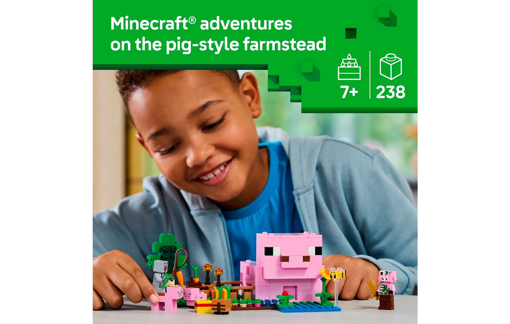 LEGO Minecraft - Figuras de juguete y juego de La Casa del Cerdito Bebé