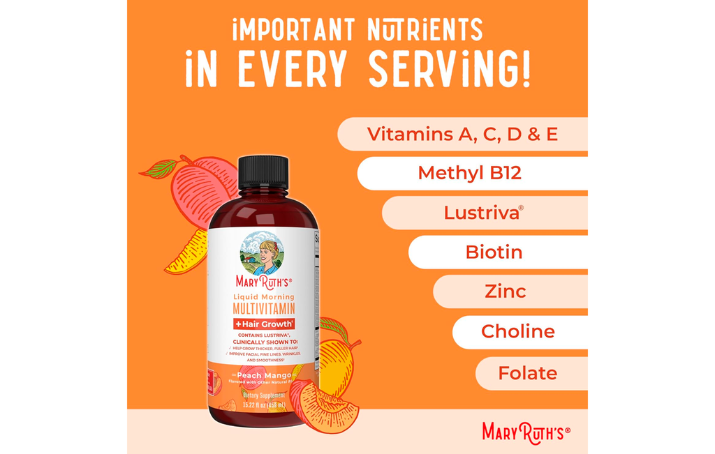 MaryRuth's Multivitamina Líquida + Crecimiento del Cabello (450ml)