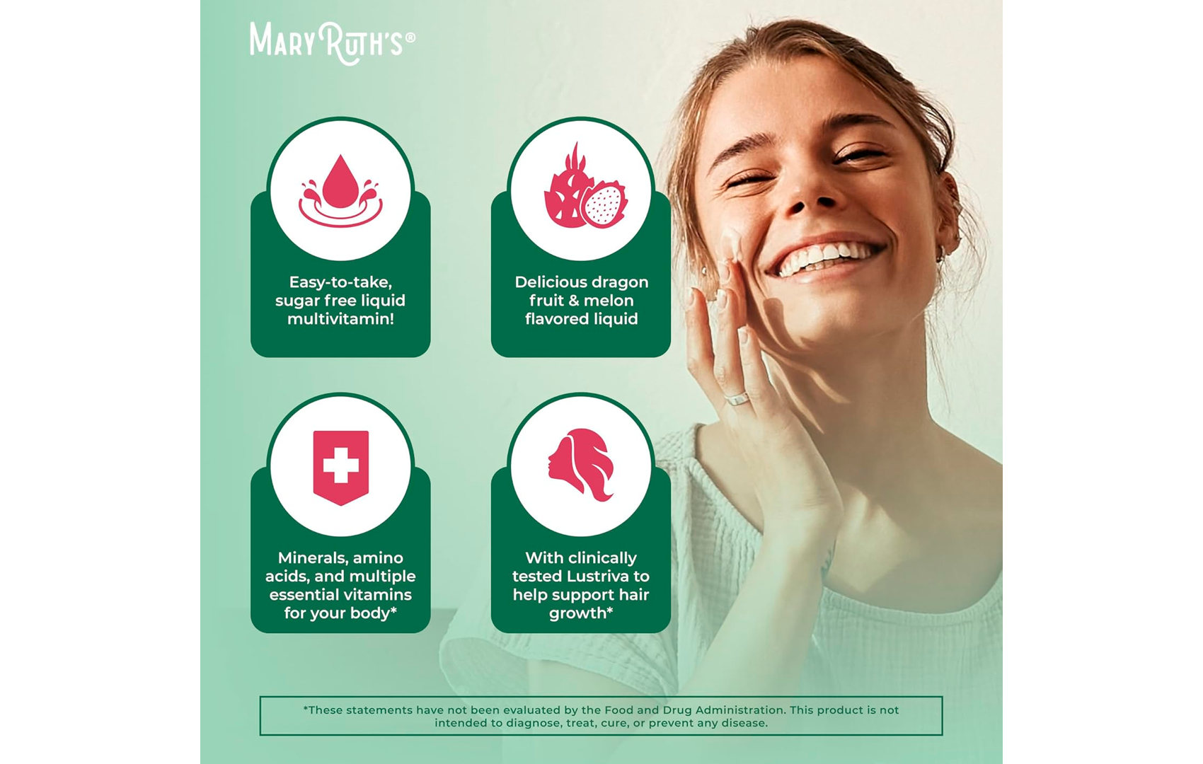 MaryRuth's Multivitamina Líquida + Crecimiento del Cabello (450ml)